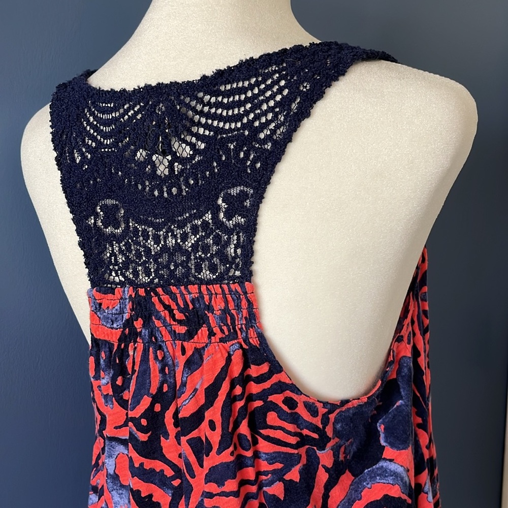 Lucky Brand- Live in Love- crochet detailed,  summer sleeveless, top - Picture 3 of 6